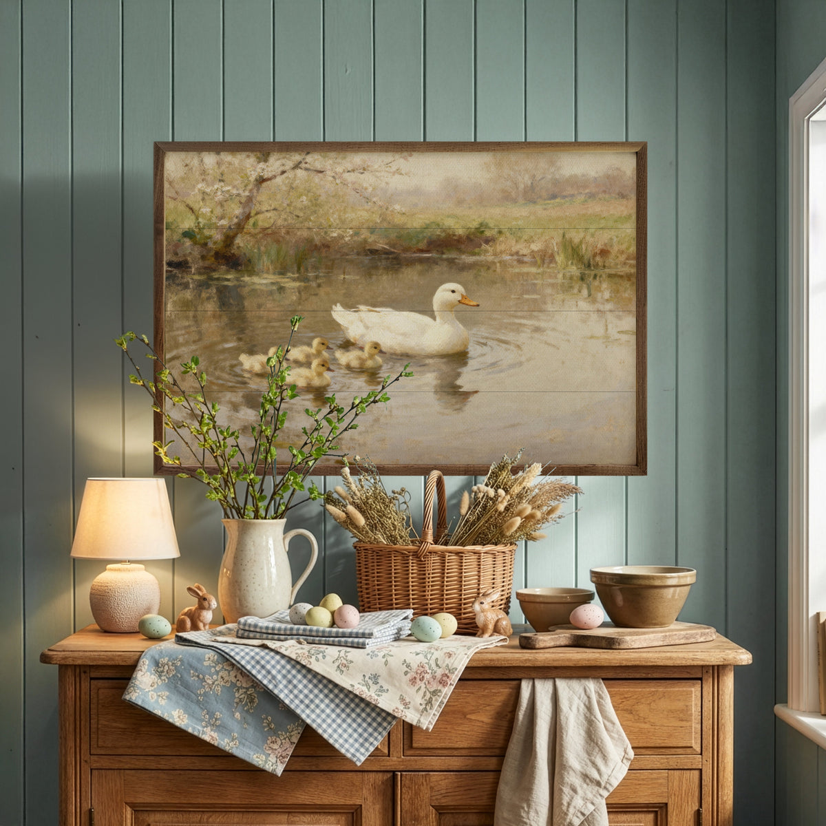 Ducklings Family Wood Framed Print