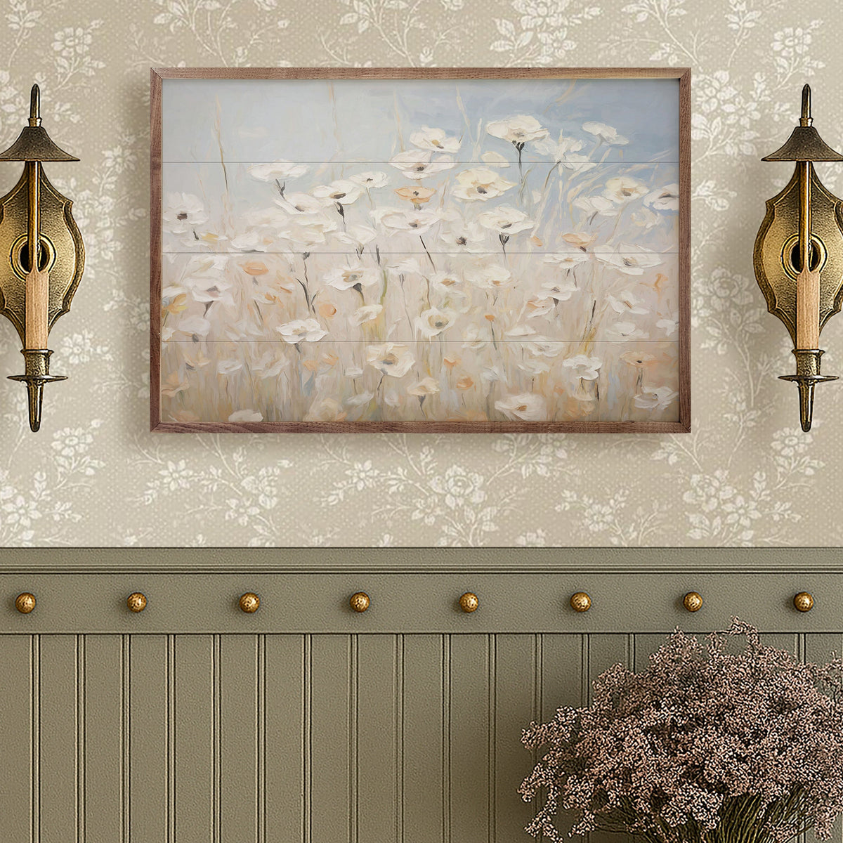 Field Of Poppies Wood Framed Print