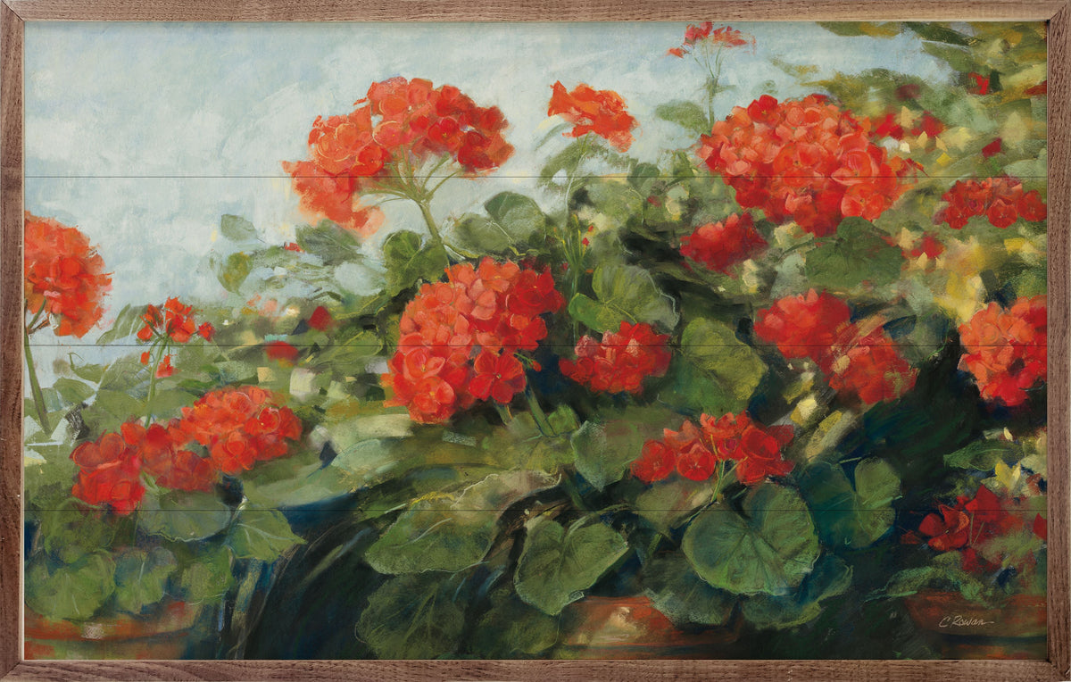 Geranium Wave Wood Framed Print