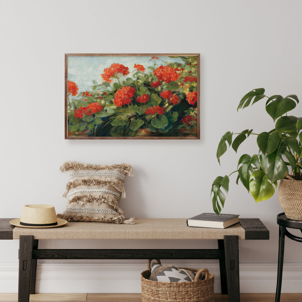 Geranium Wave Wood Framed Print