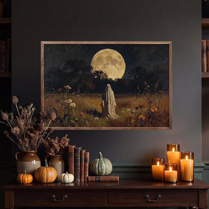 Ghost In The Pasture Wood Framed Print