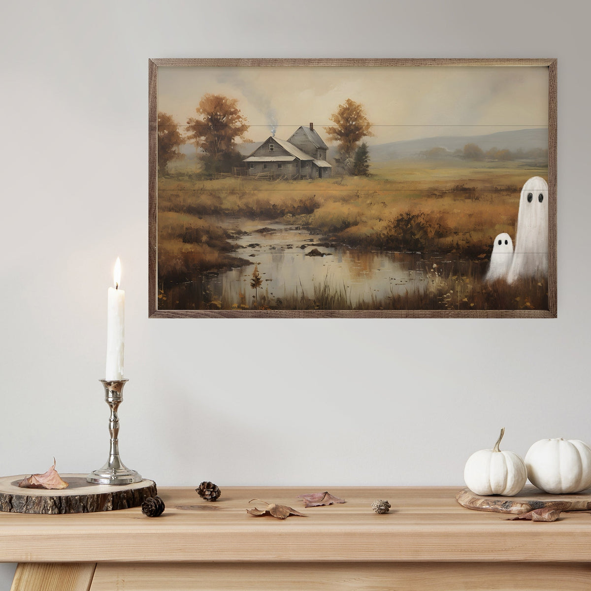 Ghosts In Field By Petals Prints Wood Framed Print