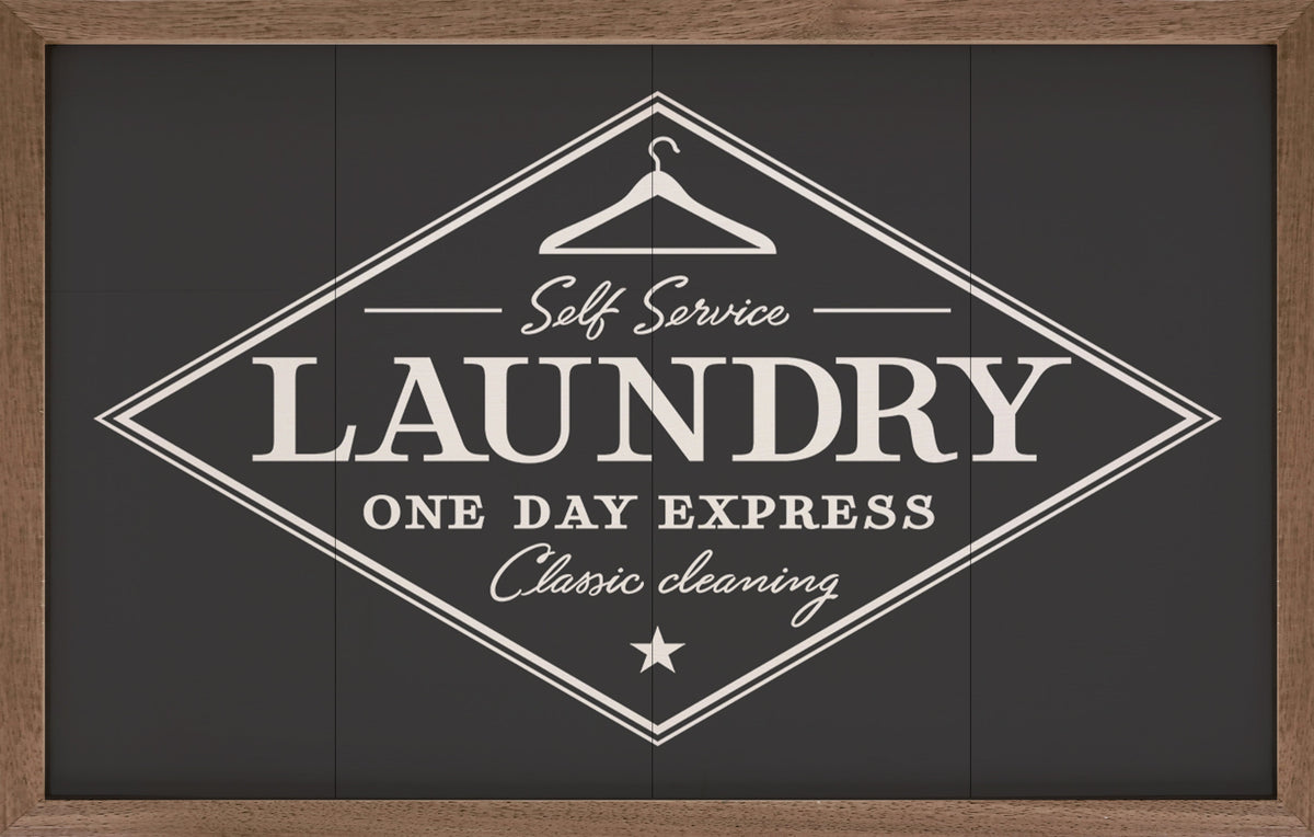 Laundry One Day Express Wood Framed Print