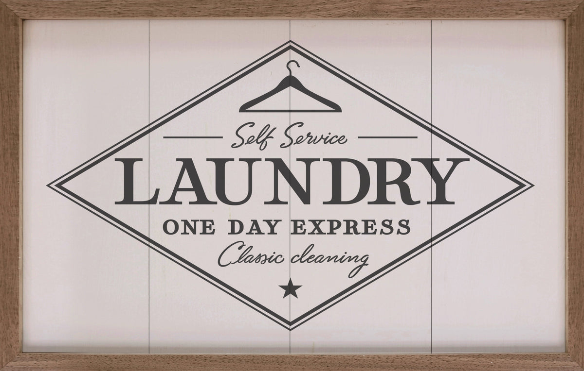Laundry One Day Express Wood Framed Print