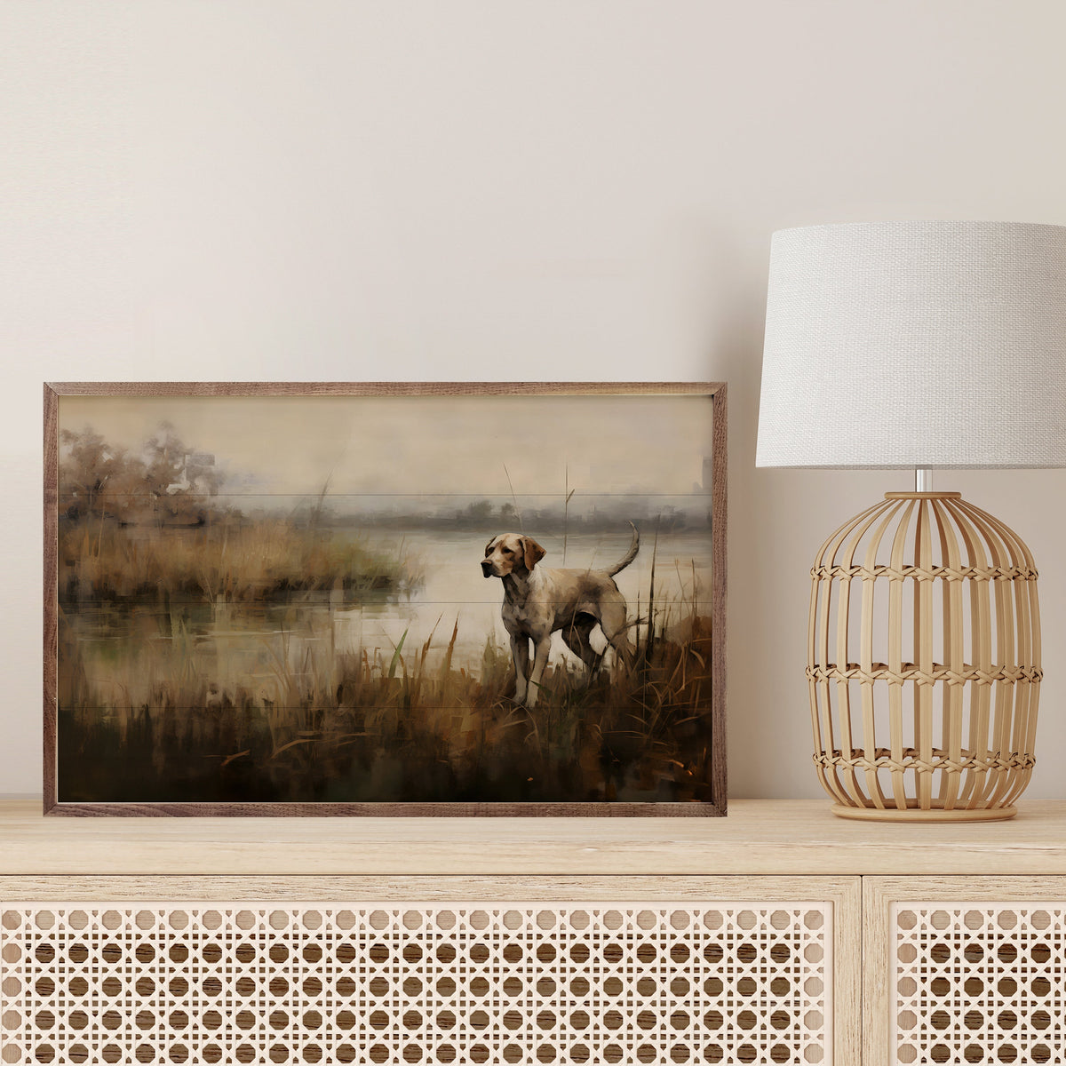 On The Hunt Wood Framed Print