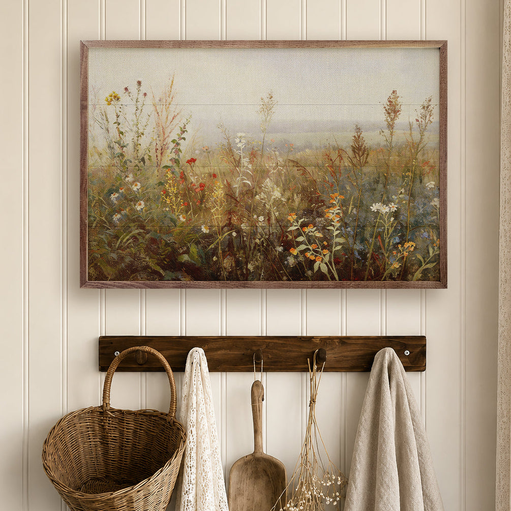 Open Meadow Bloom Wood Framed Print