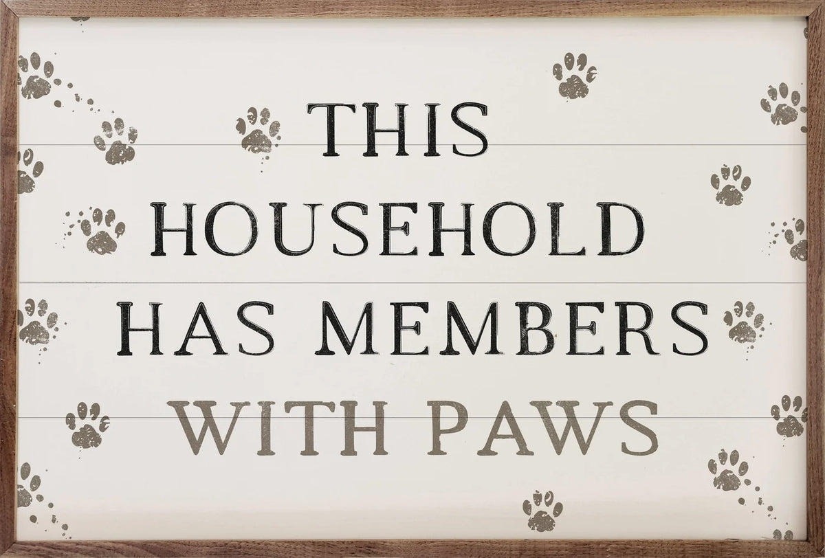 Paws Household Wood Framed Print