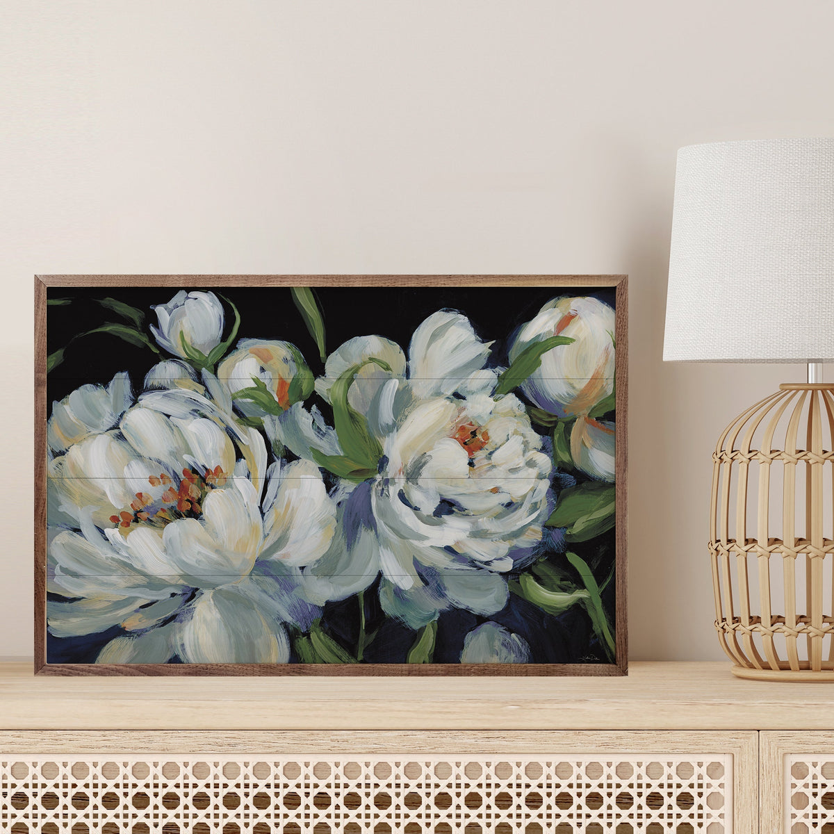 Peony Season Wood Framed Print