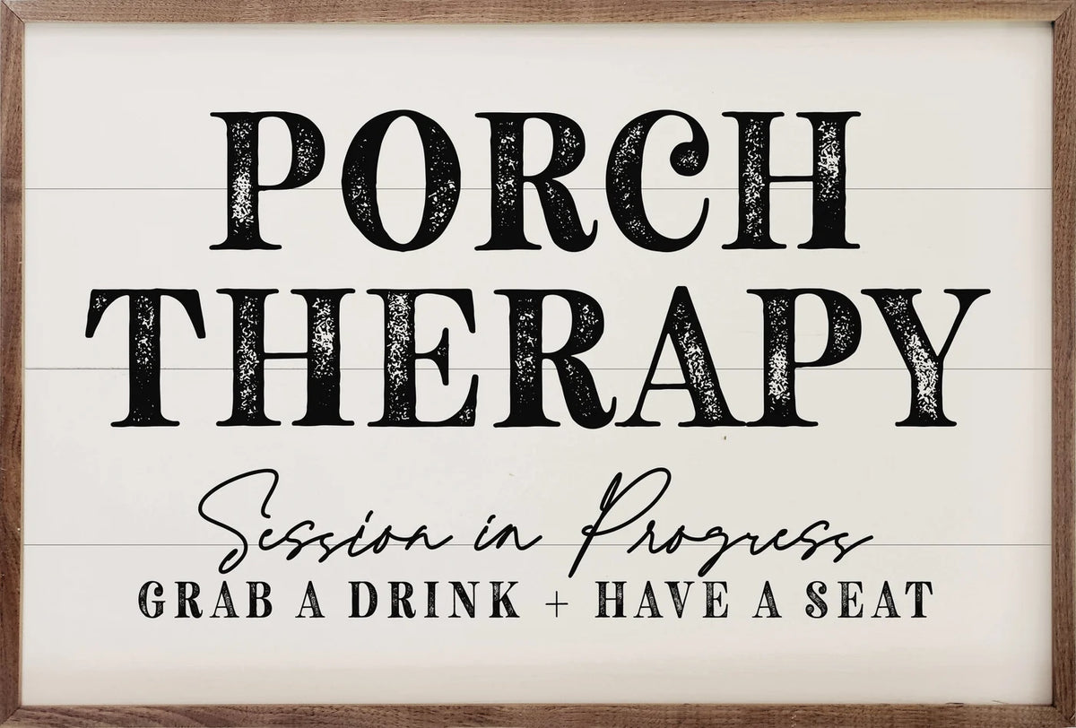 Porch Therapy Session In Progress Wood Framed Print