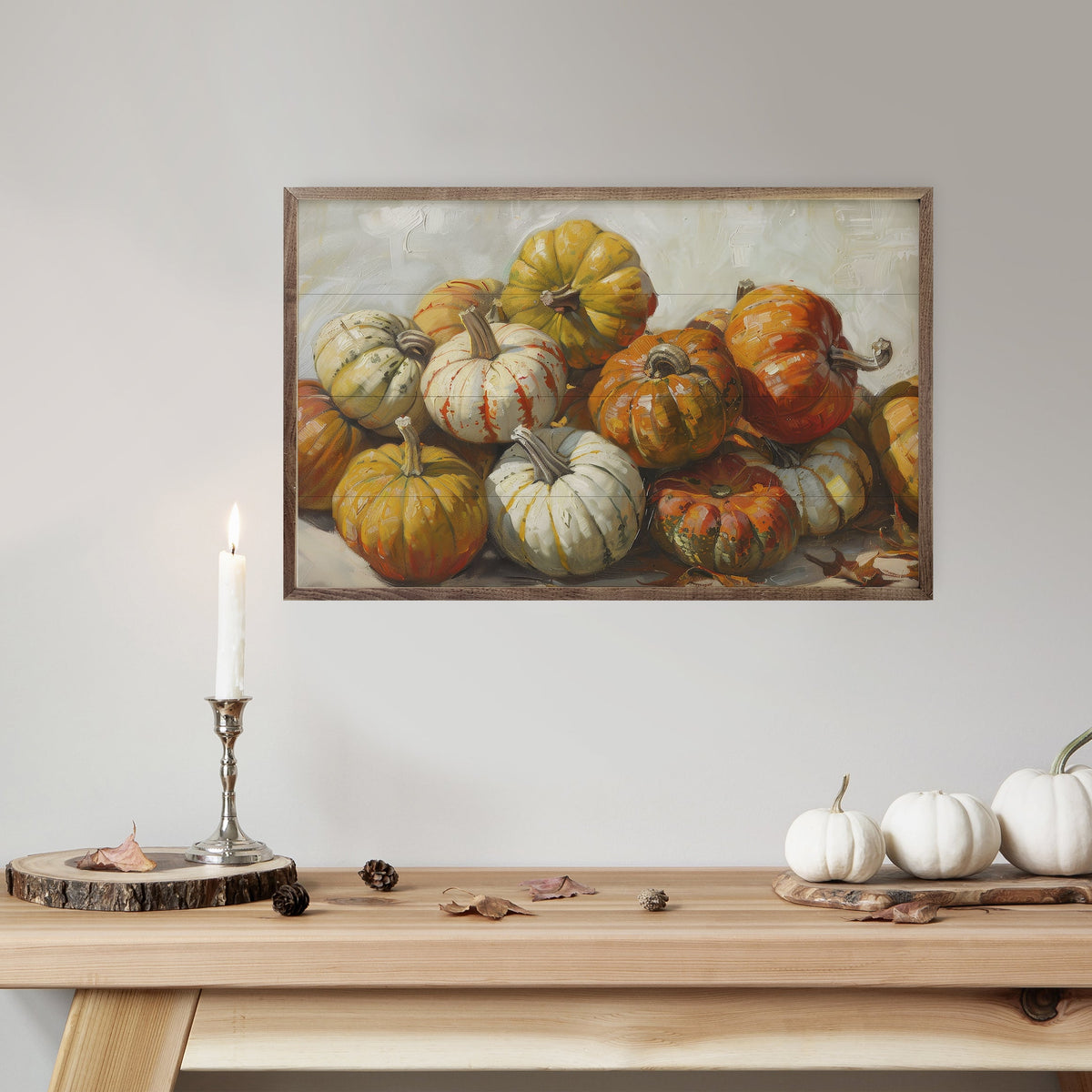 Pumpkin Mound Wood Framed Print