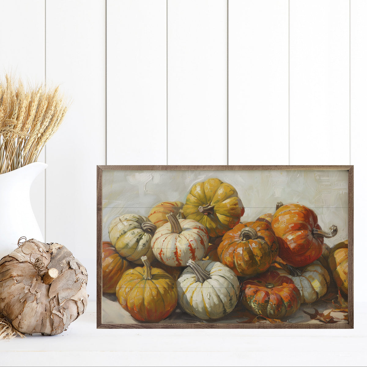 Pumpkin Mound Wood Framed Print