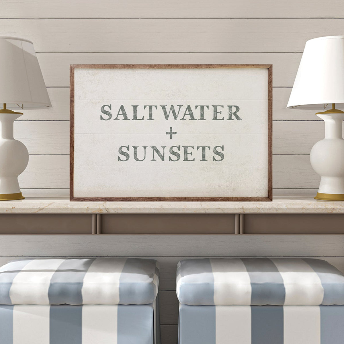 Saltwater & Sunsets Wood Framed Print