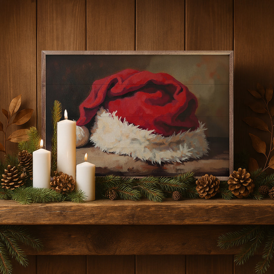 Santa's Hat Wood Framed Print