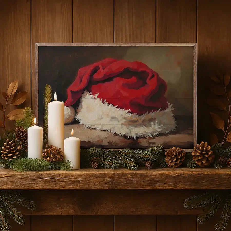Santa's Hat Wood Framed Print