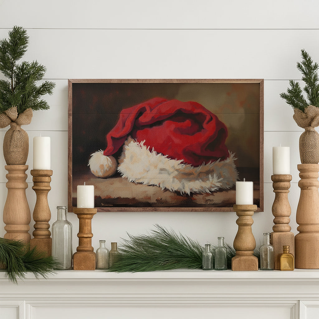 Santa's Hat Wood Framed Print