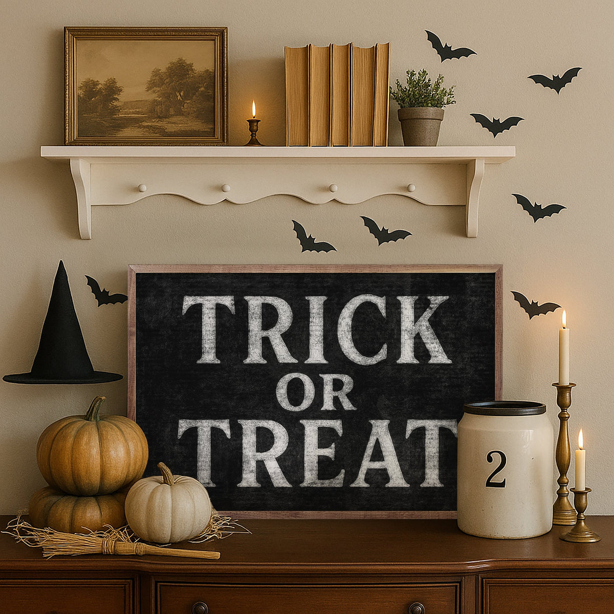 Trick Or Treat Wood Framed Print