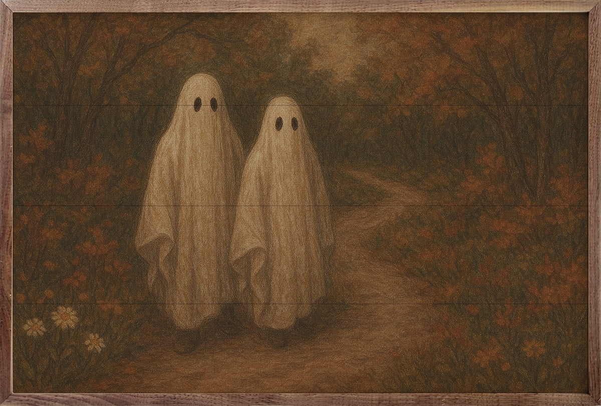Vintage Ghost Couple Wood Framed Print