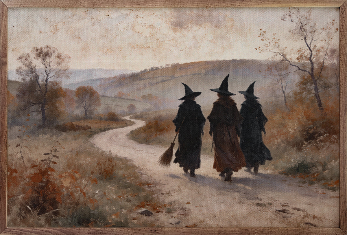Walking With The Witches Wood Framed Print