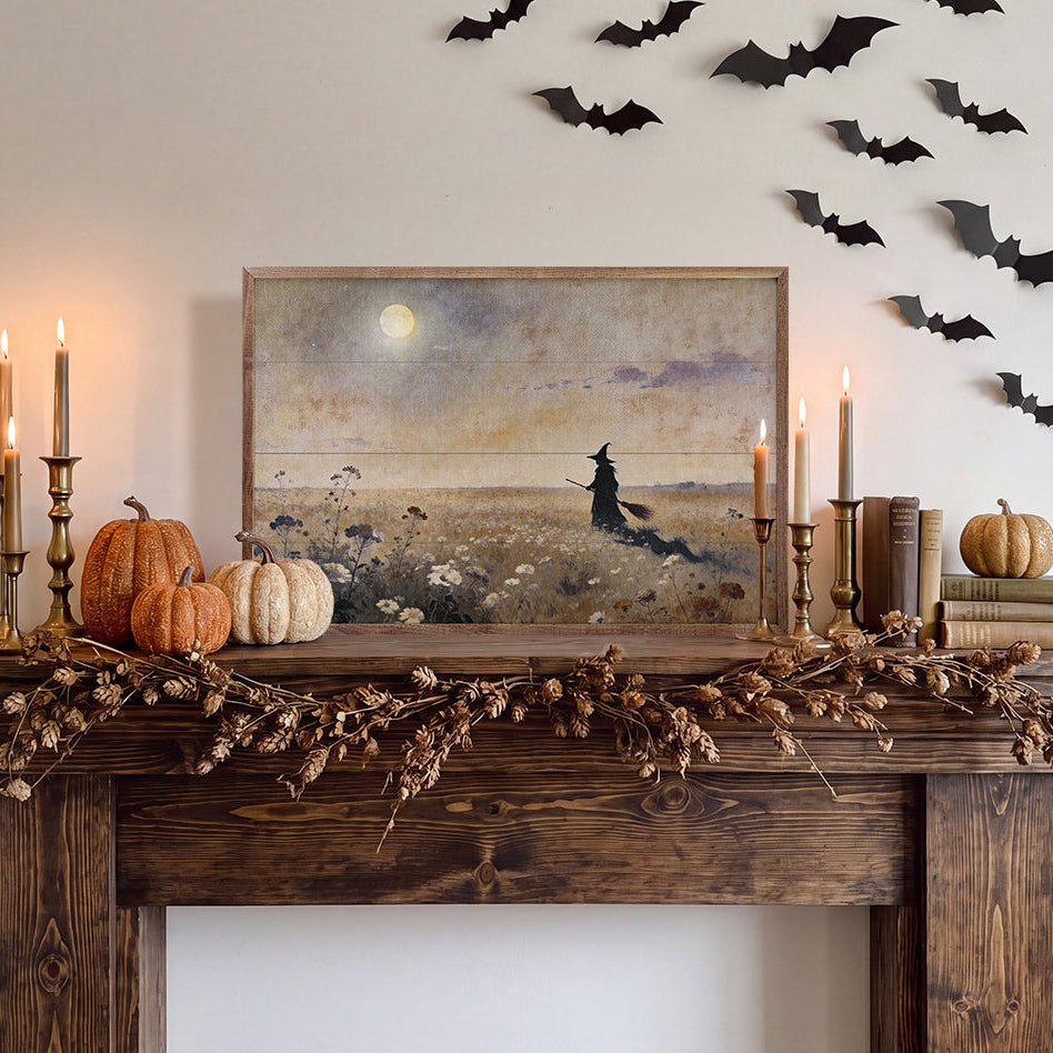 Witch In The Pasture Wood Framed Print