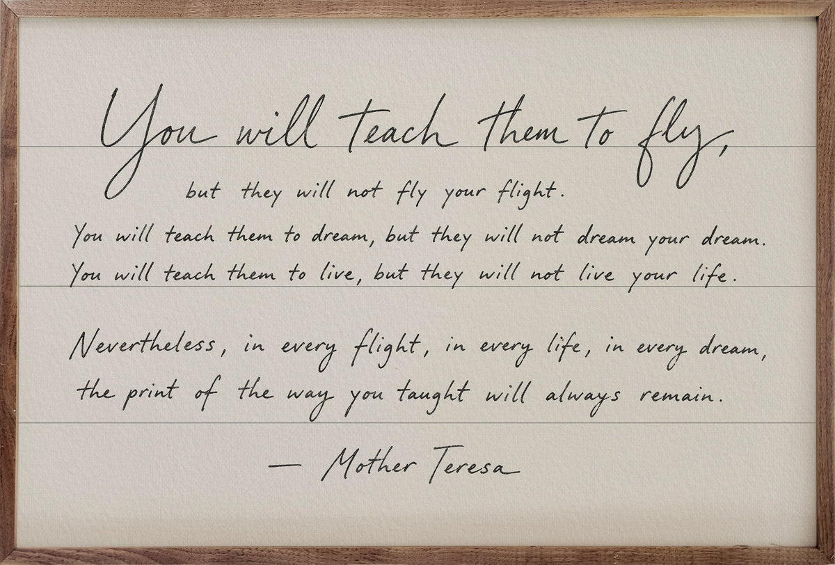 You Will Teach Them Wood Framed Print