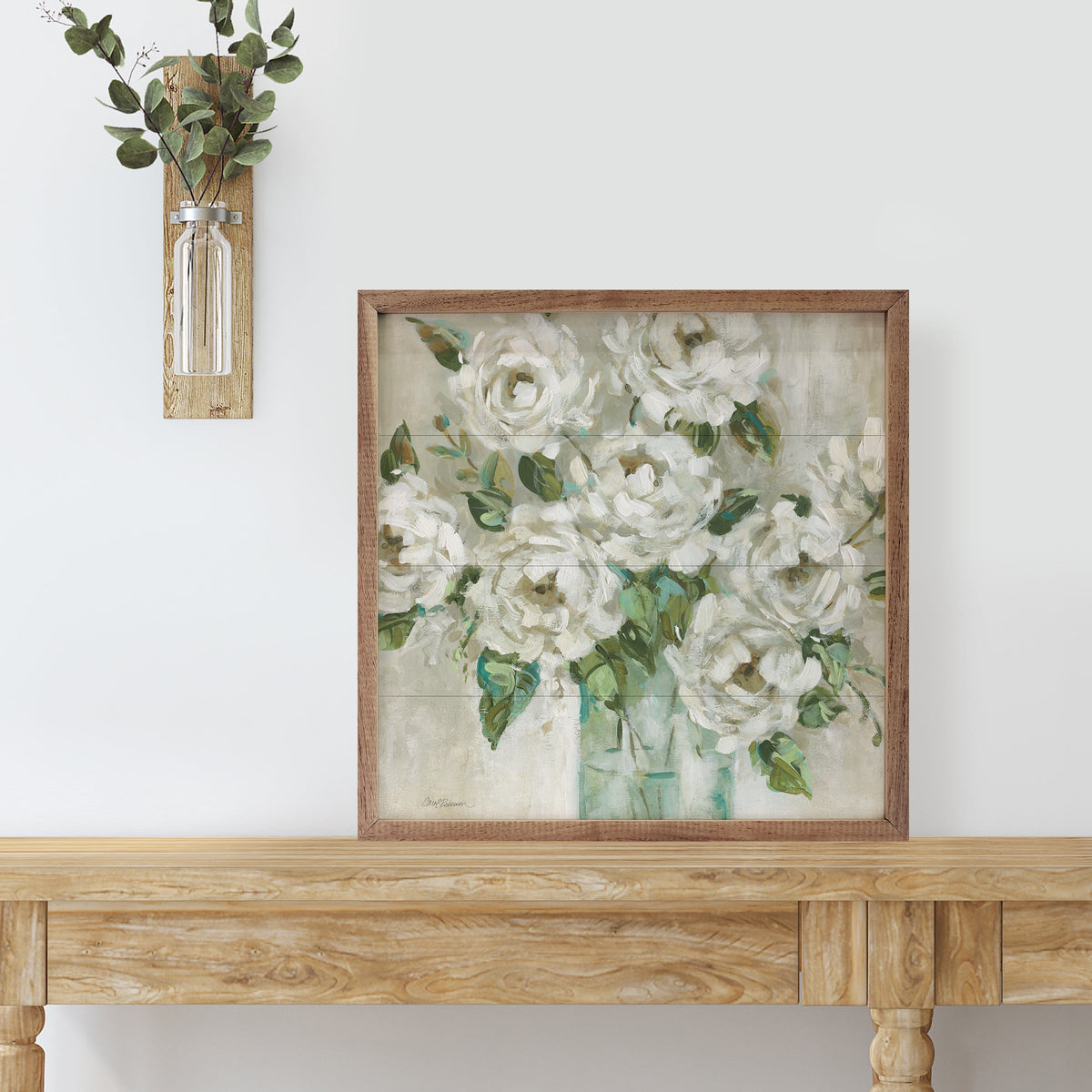 Afternoon Peonies By Carol Robinson Wood Framed Print