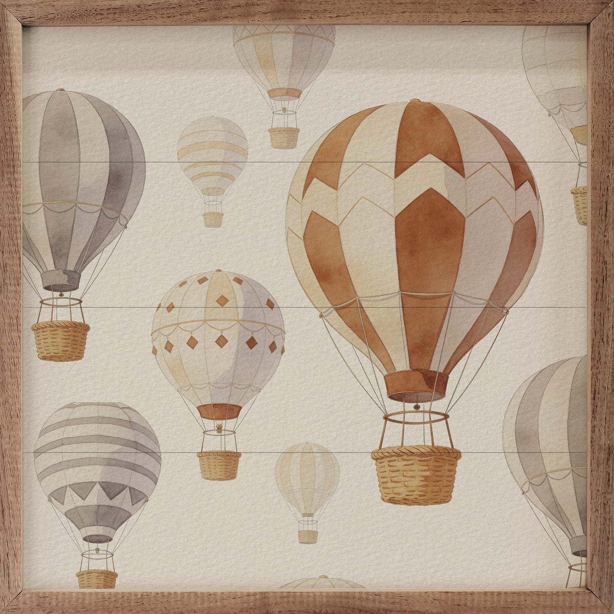 Air Balloons Wood Framed Print