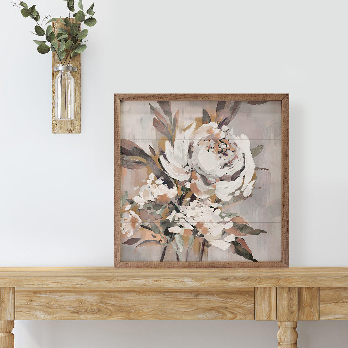 Antique Rose 1 Recolor By Nina Blue Wood Framed Print