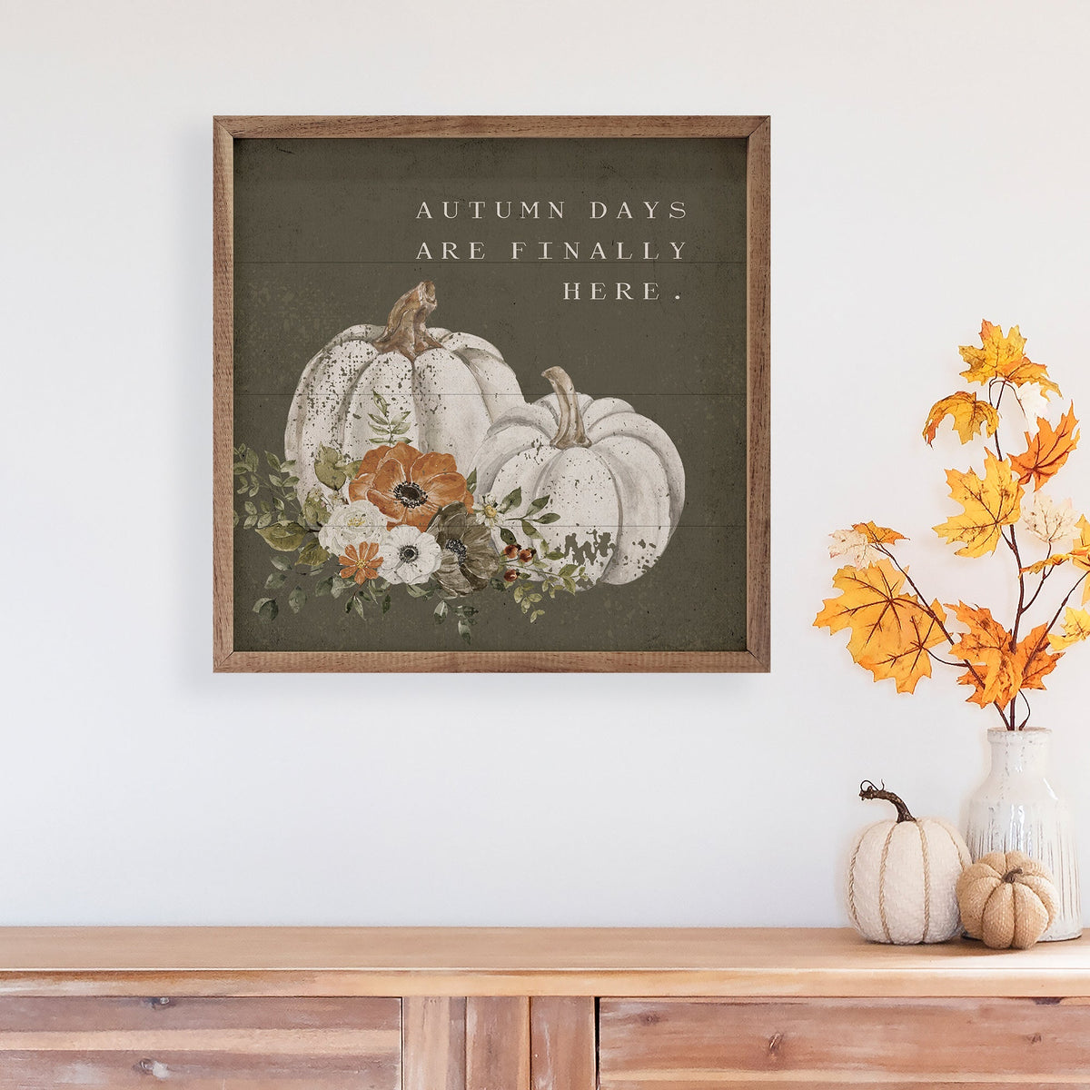 Autumn Days Are Here Wood Framed Print