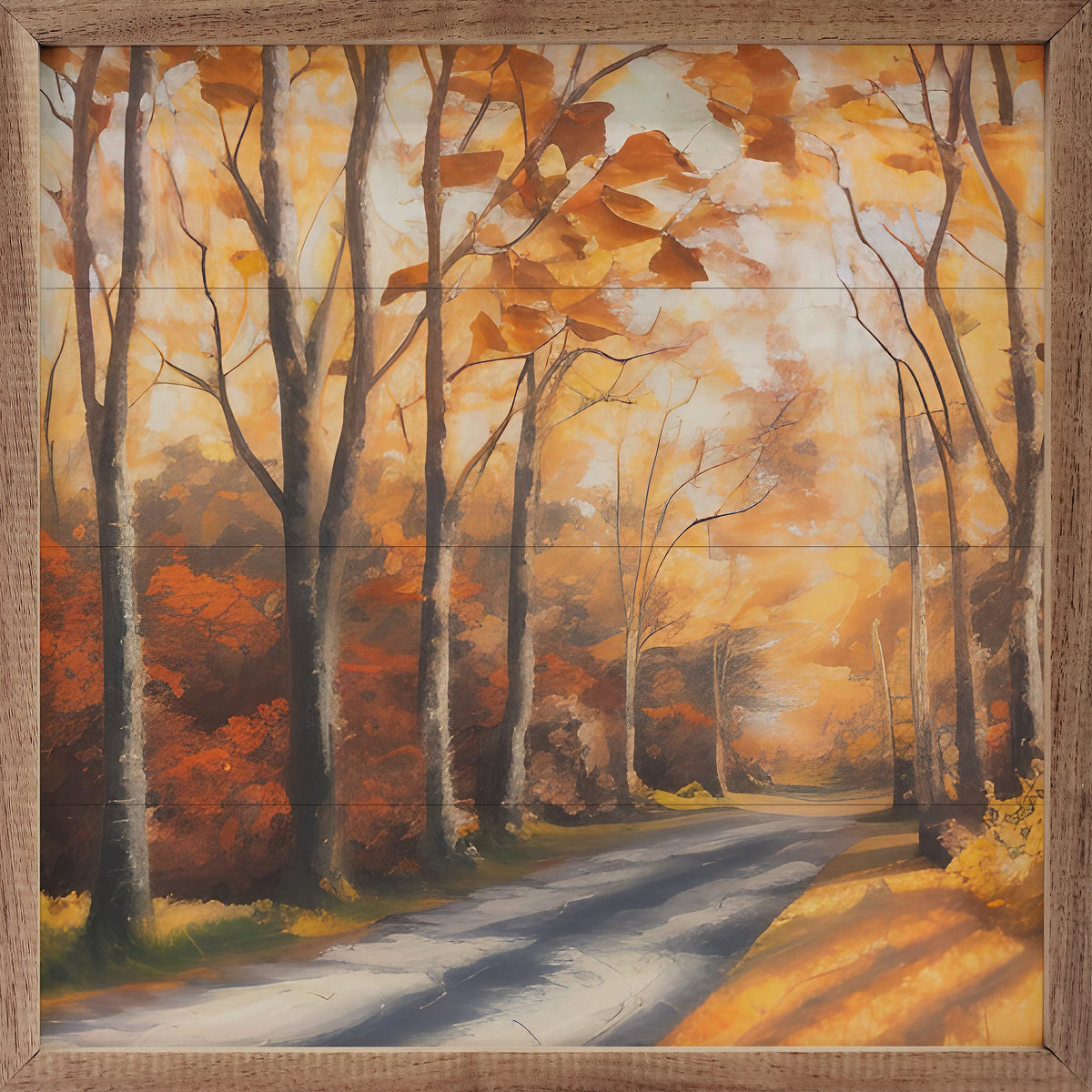 Autumn Path Wood Framed Print