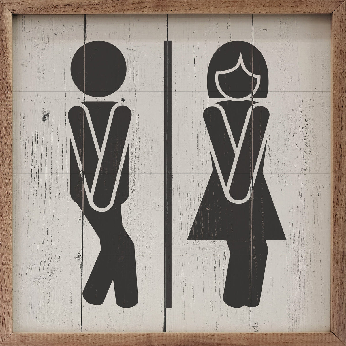 Gotta Go Restroom Sign Wood Framed Print
