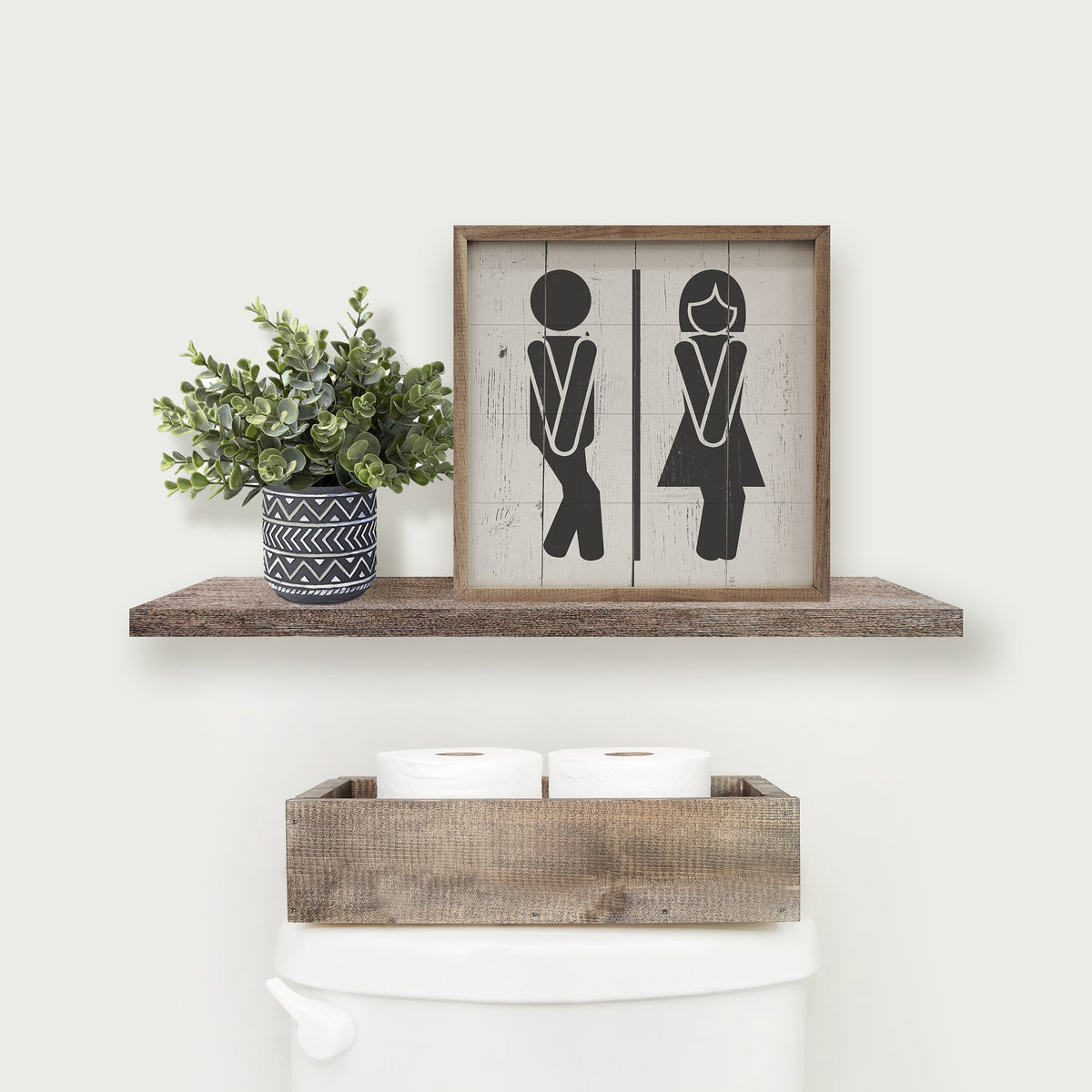 Gotta Go Restroom Sign Wood Framed Print