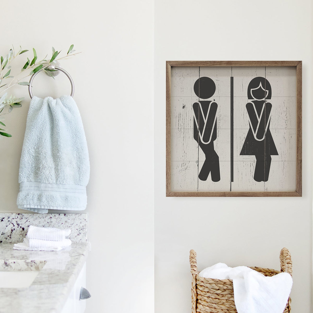 Gotta Go Restroom Sign Wood Framed Print