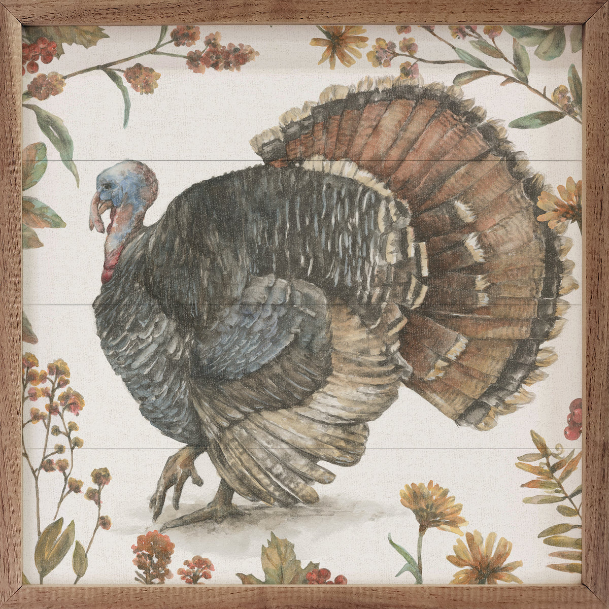 Bountiful Harvest Turkey Wood Framed Print