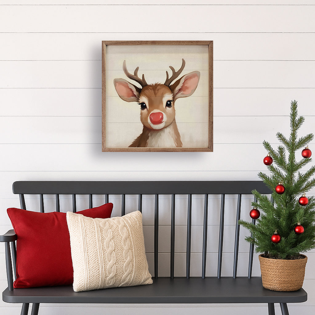 Bruno The Deer Wood Framed Print