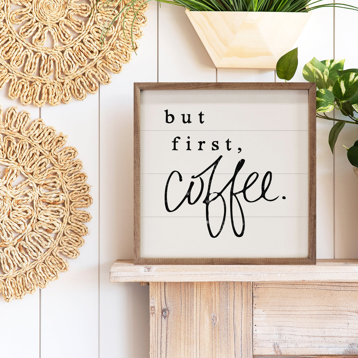 But First, Coffee Wood Framed Print