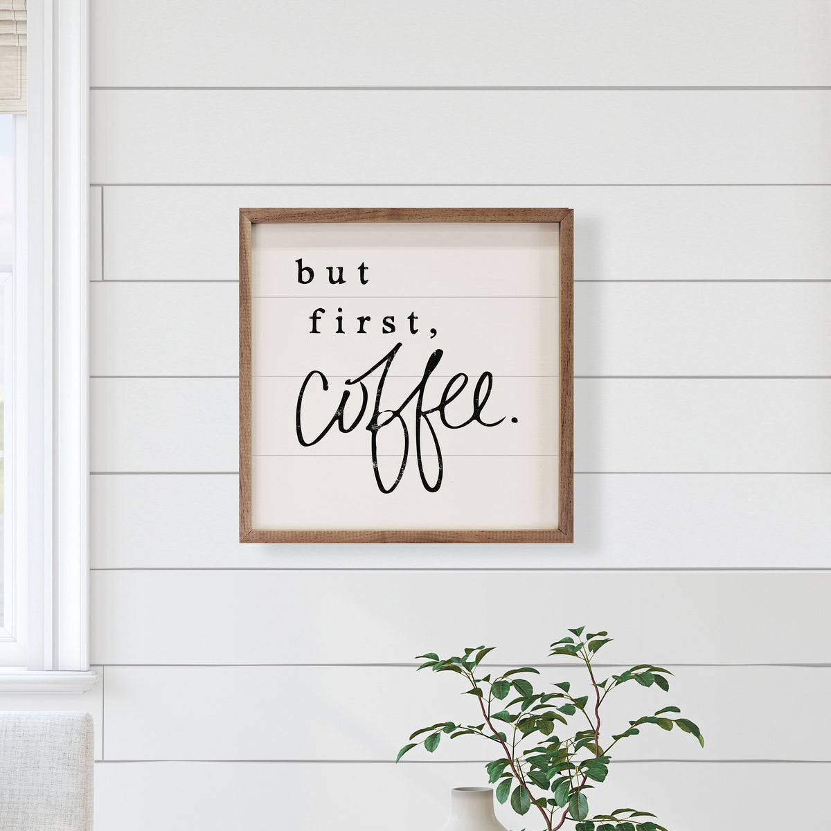 But First, Coffee Wood Framed Print
