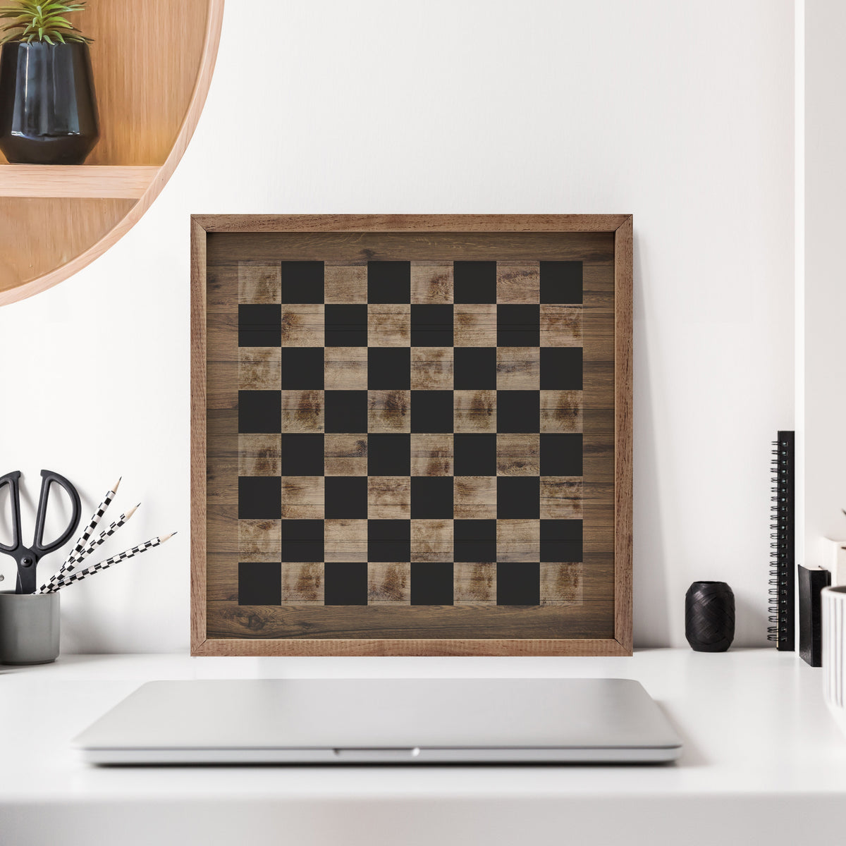 Checkers Wood Framed Print