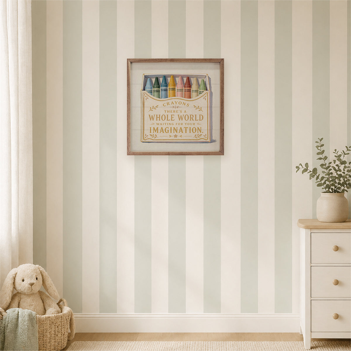 Crayons Imagination Wood Framed Print