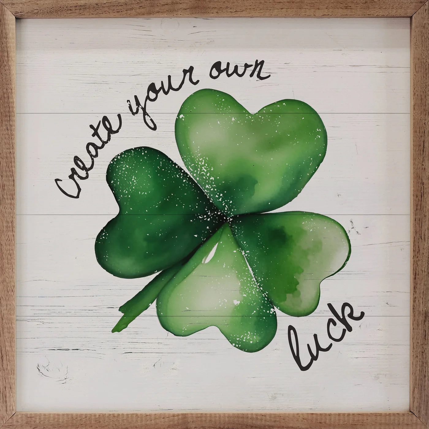 Create Your Own Luck Clover Wood Framed Print