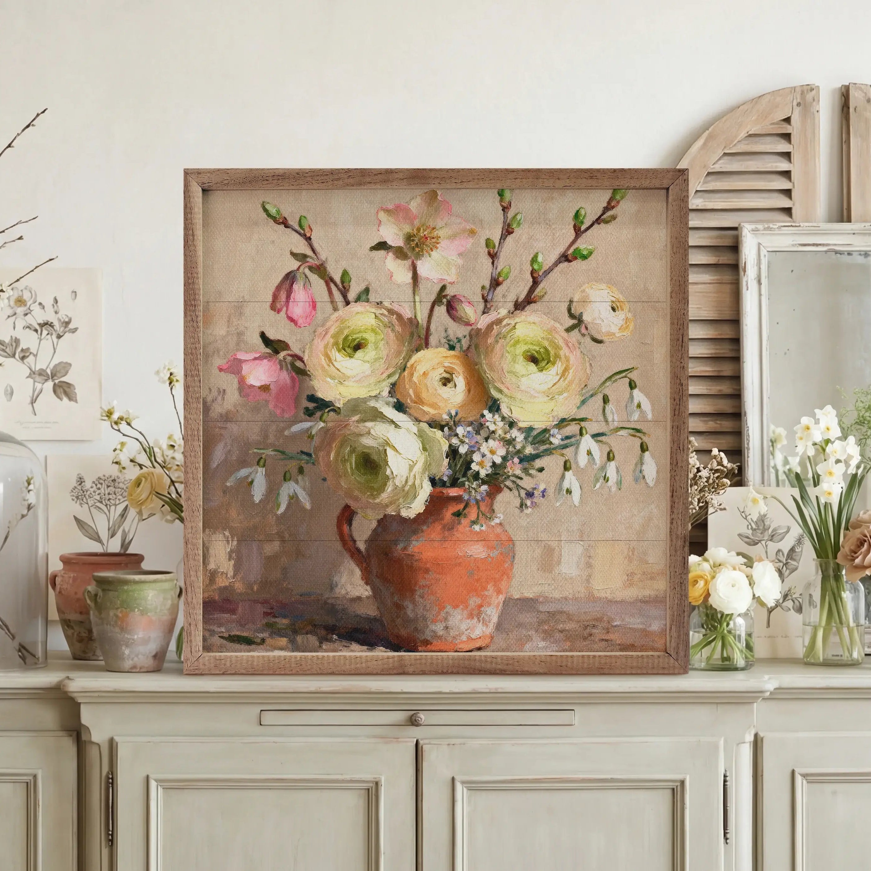 Early Spring Bouquet Wood Framed Print