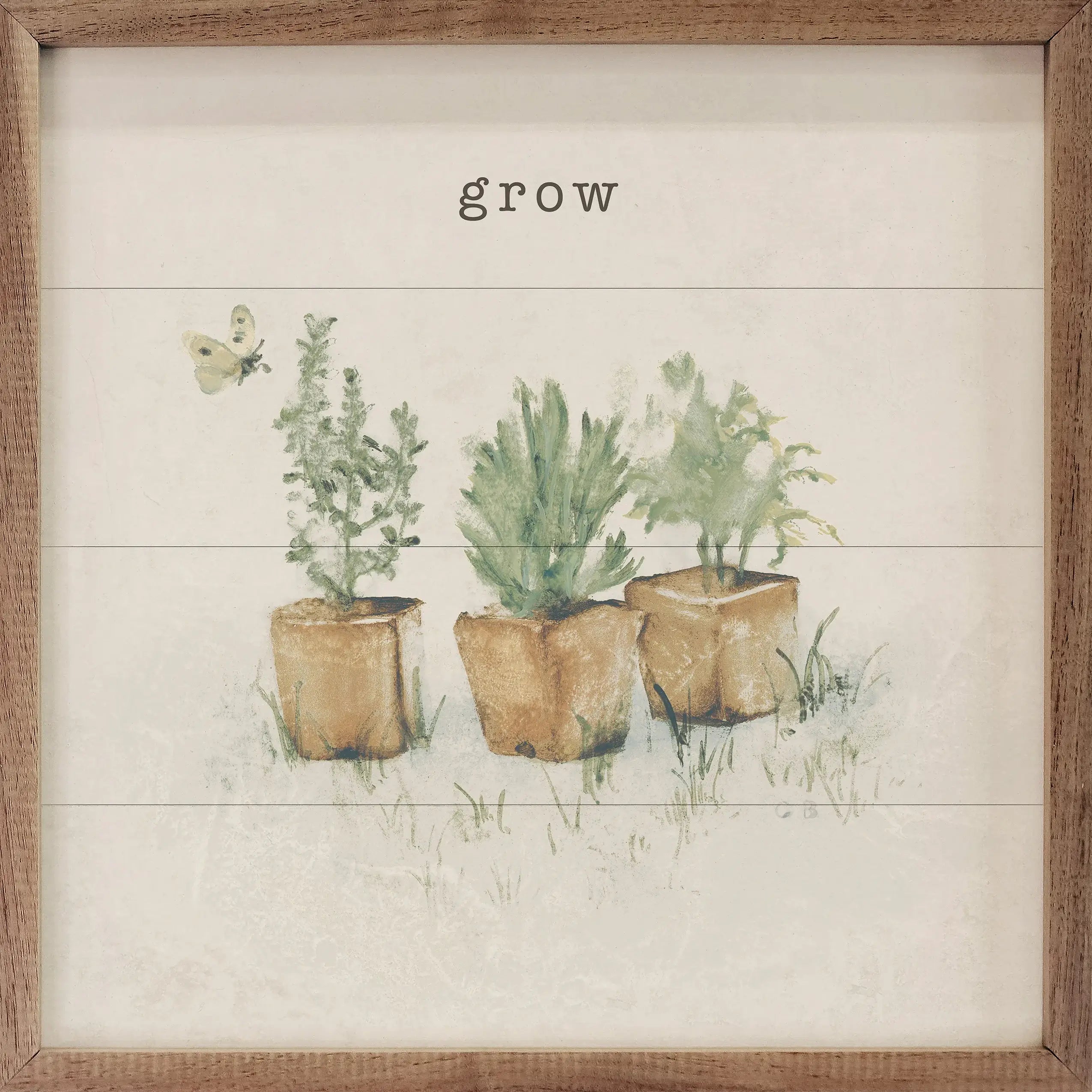 Garden Flowers Wood Framed Print