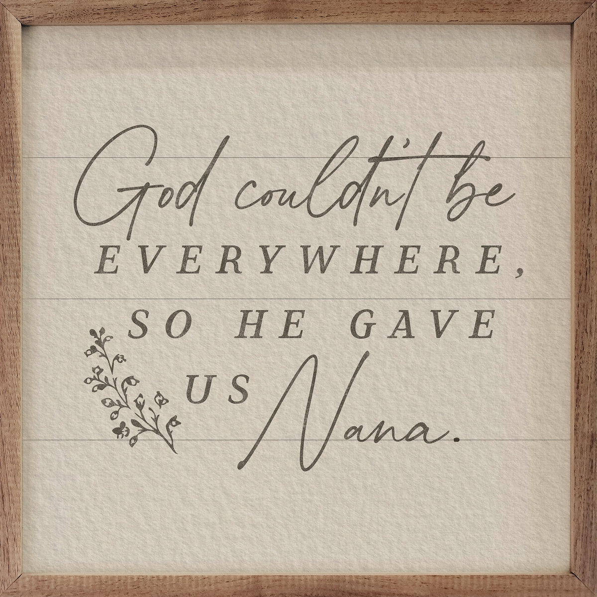 God Couldn't Be Nana Wood Framed Print