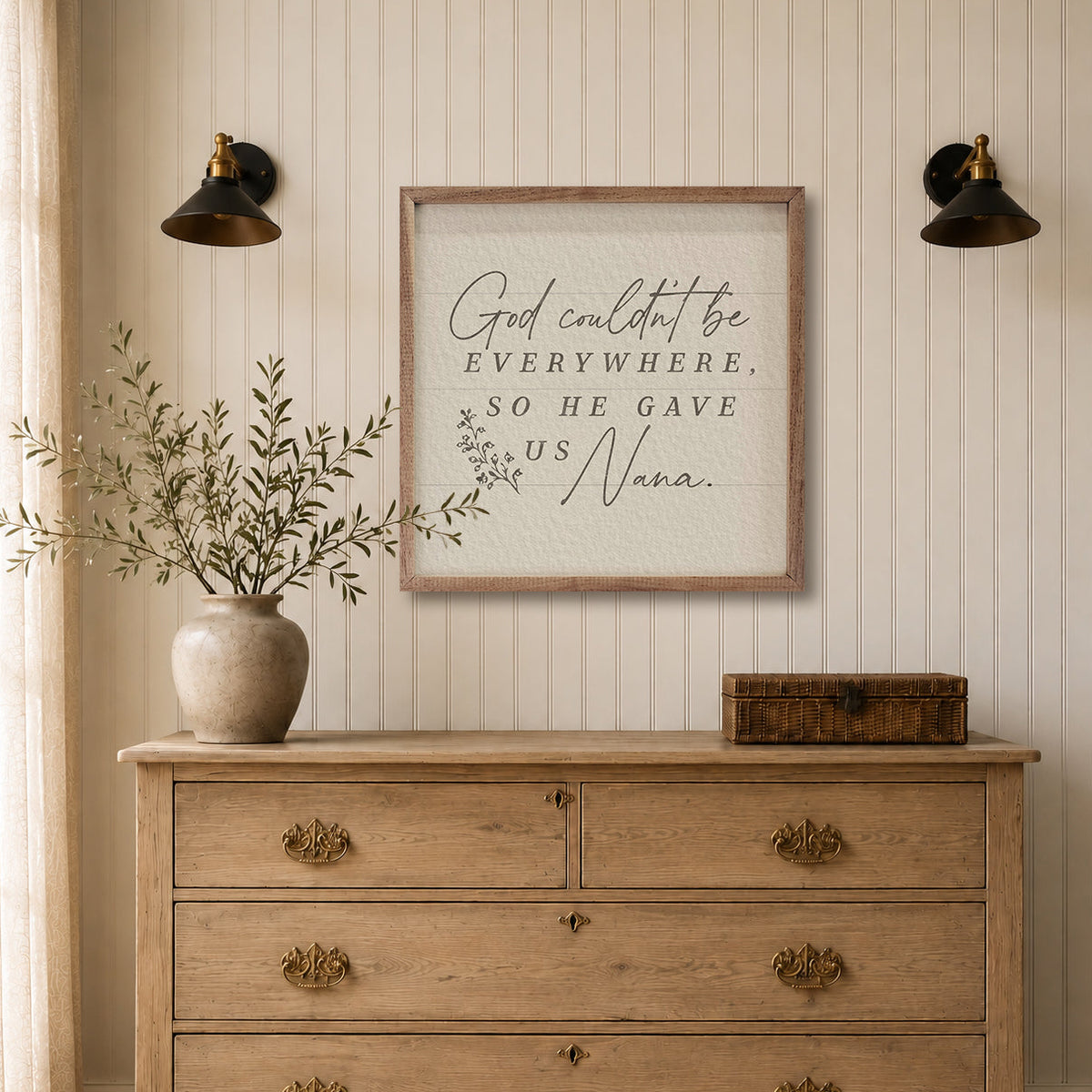God Couldn't Be Nana Wood Framed Print