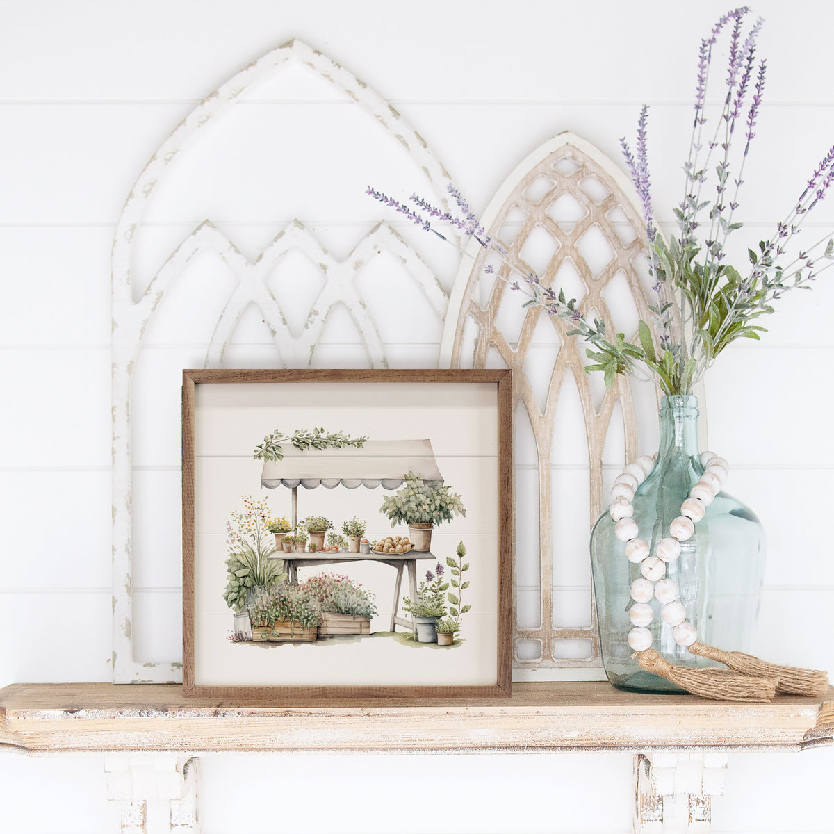 Herb Shed White Wood Framed Print