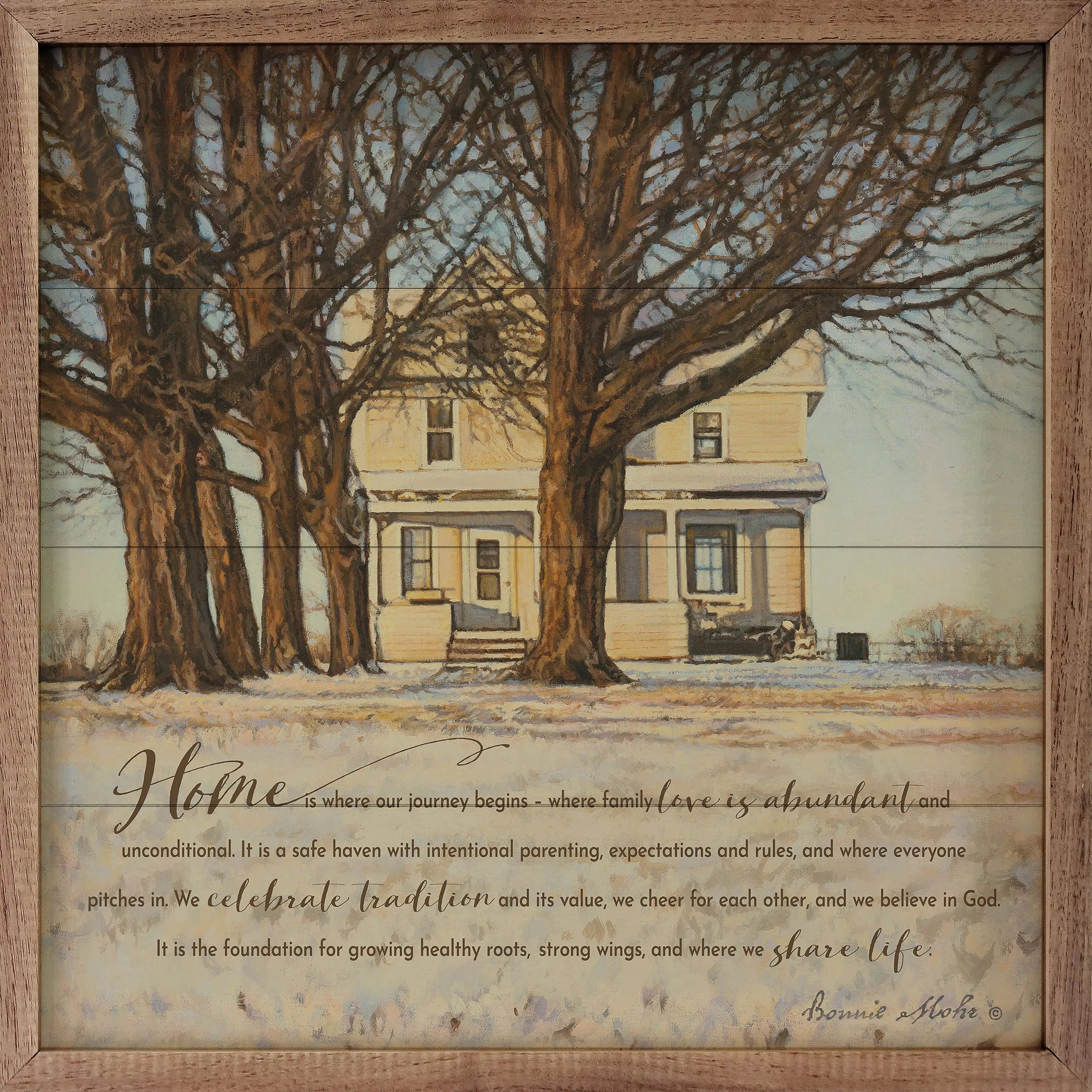 Home Wood Framed Print