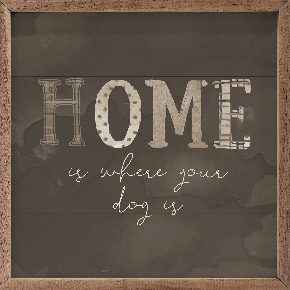 Home Is Where Your Dog Is Gray By Amylee Weeks Wood Framed Print