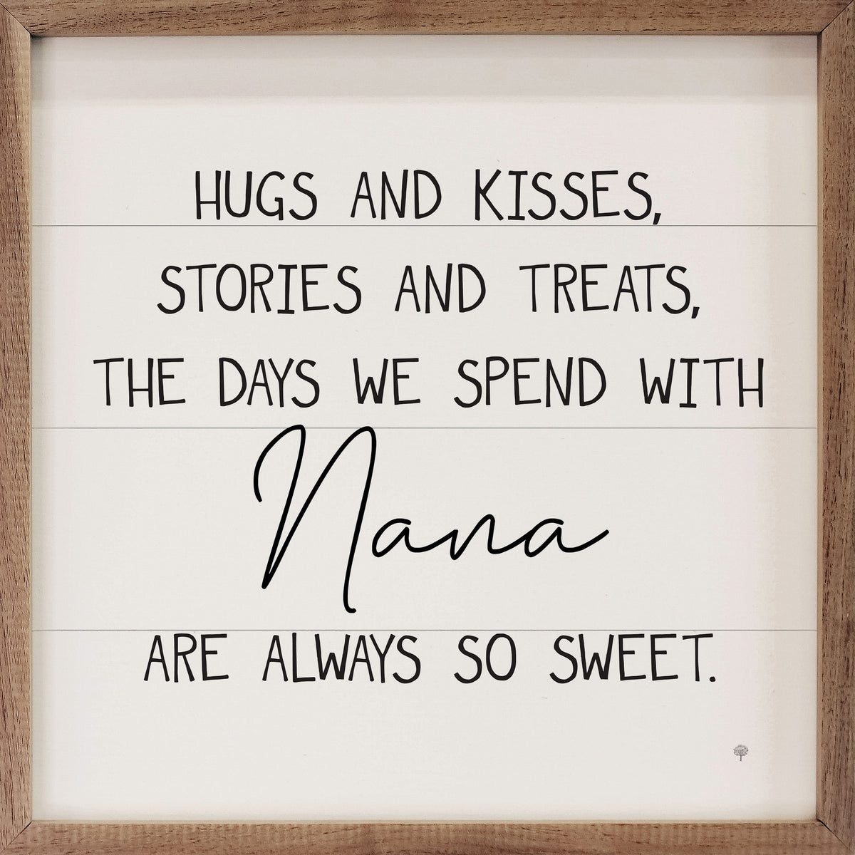 Hugs And Kisses Nana Wood Framed Print