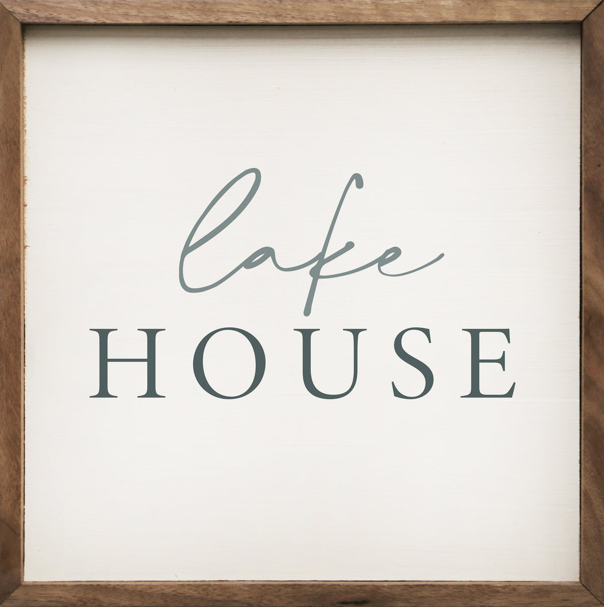 Lake House Wood Framed Print
