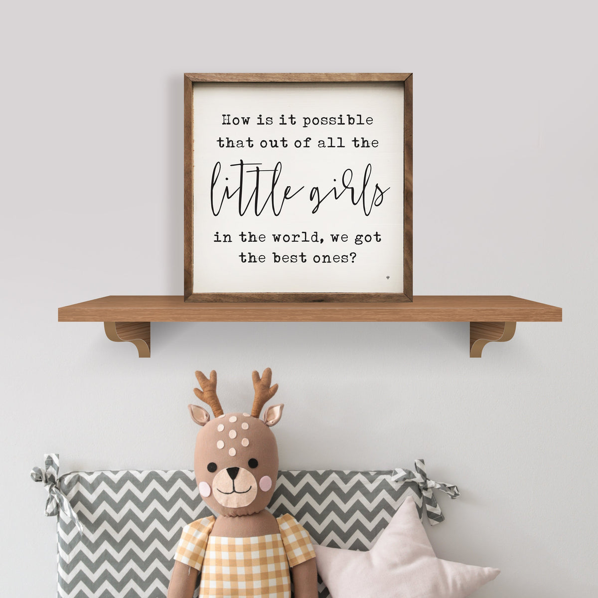 Little Girls Wood Framed Print