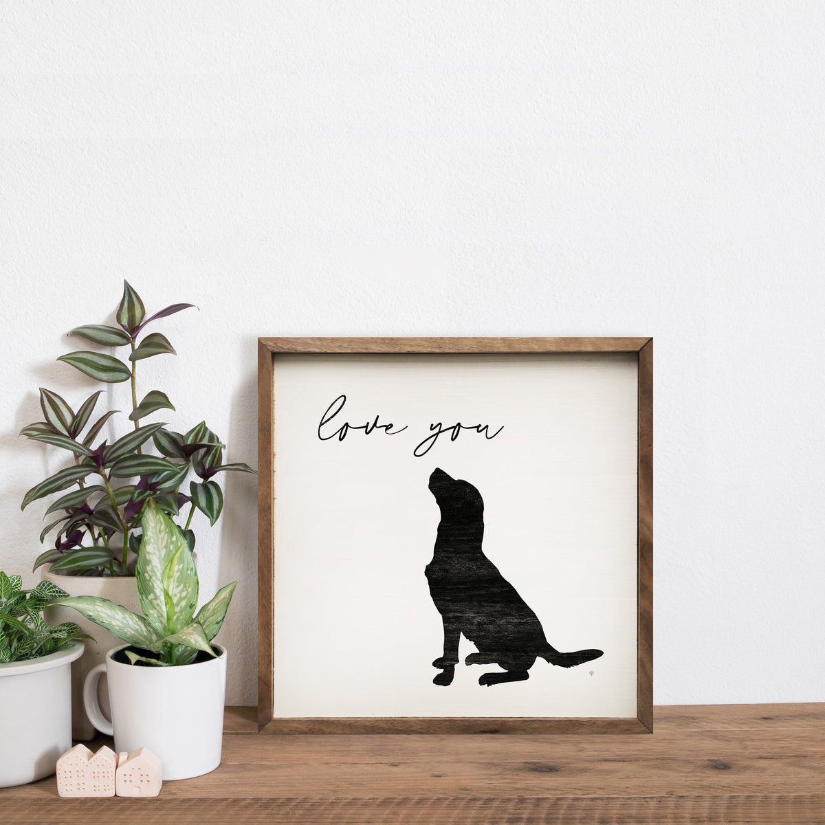 Love You Lab Wood Framed Print